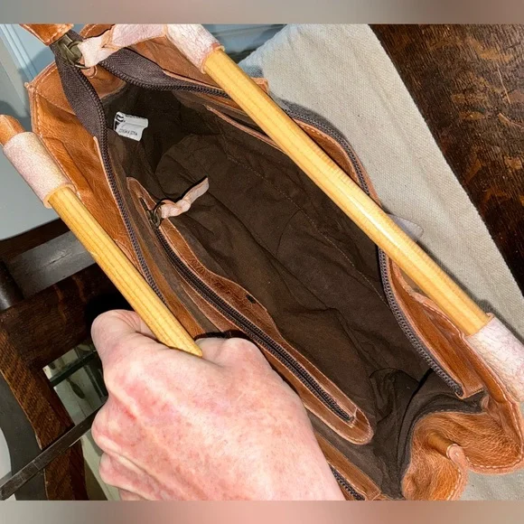 NWOT Bed Stu Leather Nataly Tan Rustic Nectar Lux Crossbody Handbag Retail $285 - Picture 12 of 14